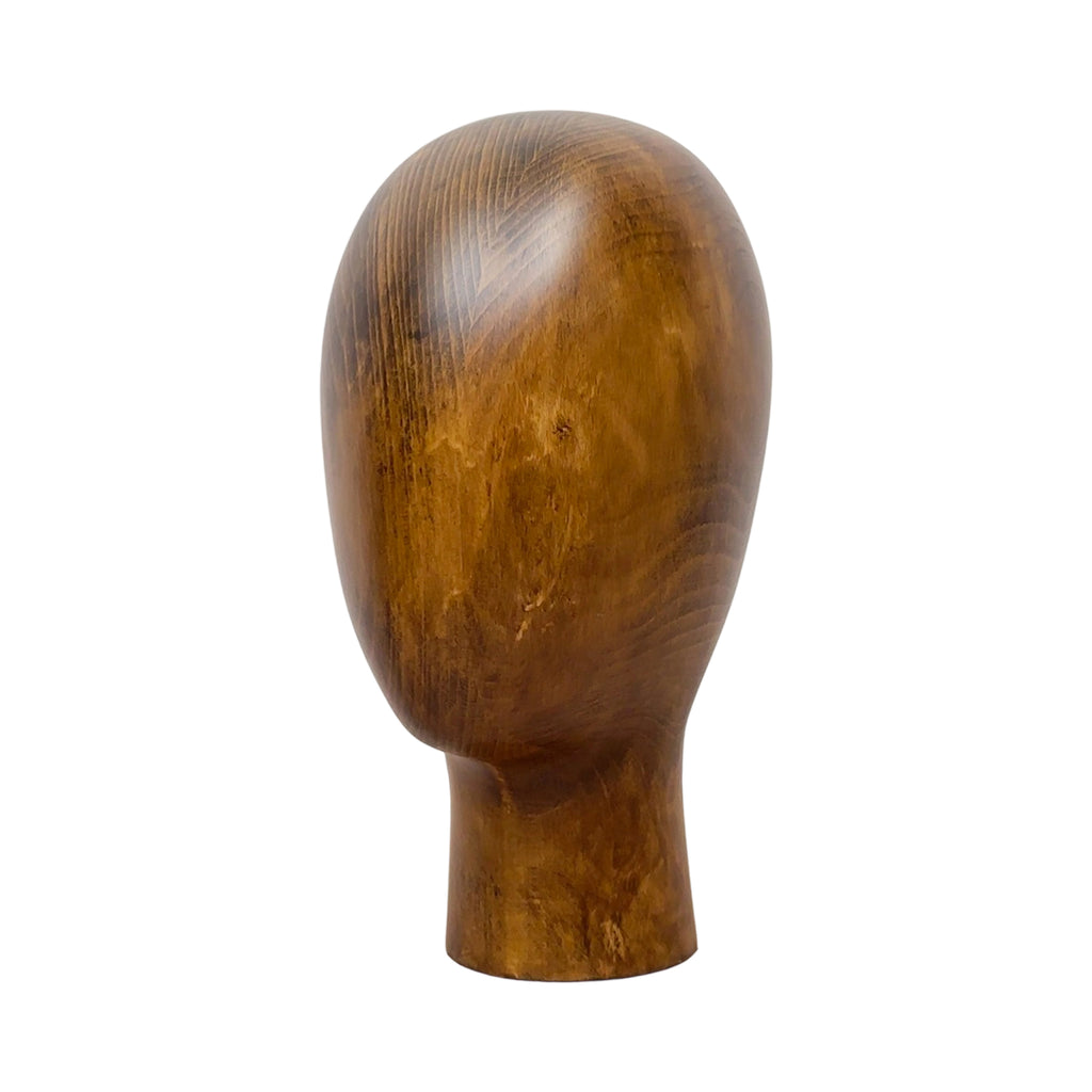 JELIMATE Beech Wooden Mannequin Head – Vintage Solid Wood Display Stand for Hats, Wigs & Accessories