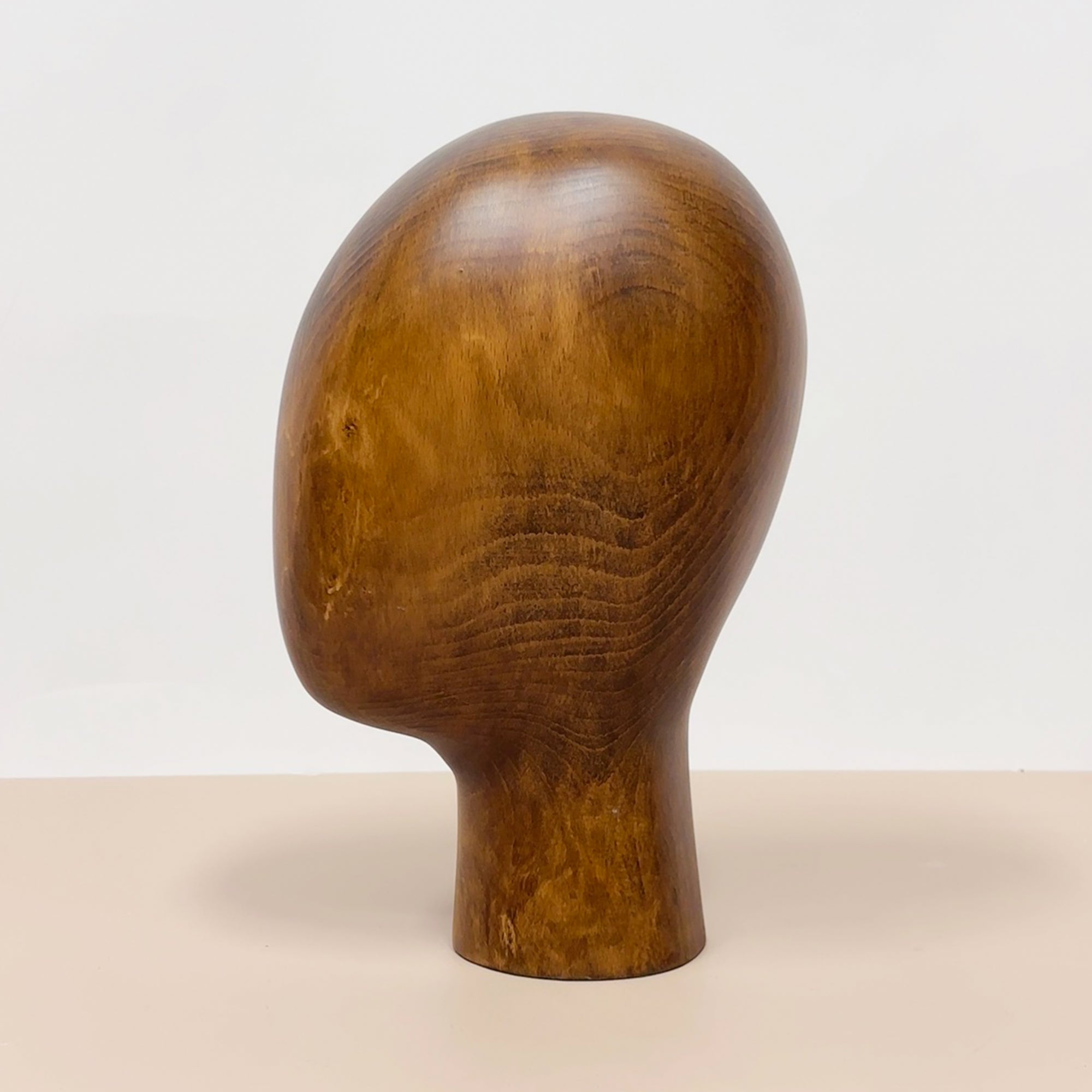 JELIMATE Beech Wooden Mannequin Head – Vintage Solid Wood Display Stand for Hats, Wigs & Accessories