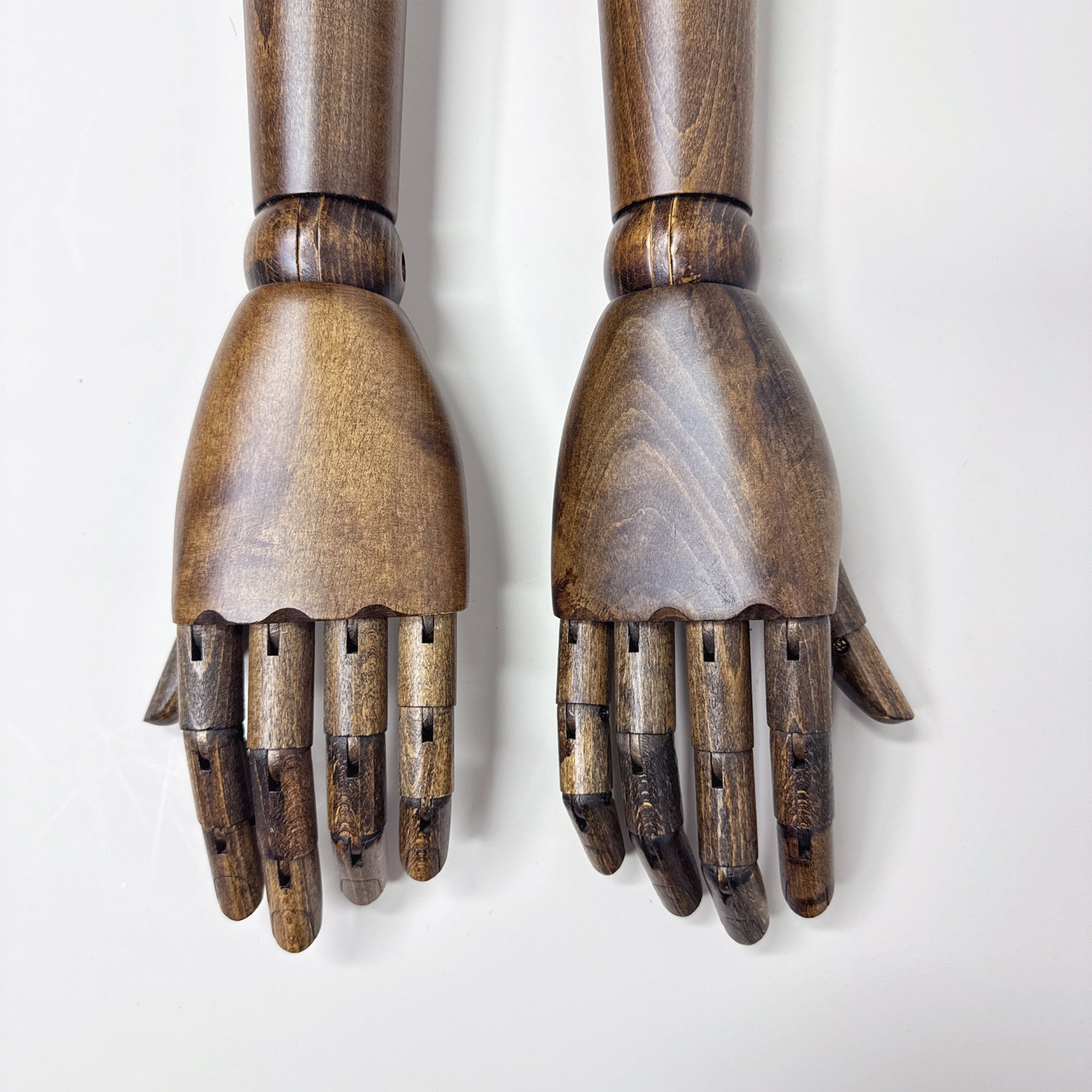 JELIMATE Brown Wood Mannequin Arms – Male | Adjustable Display