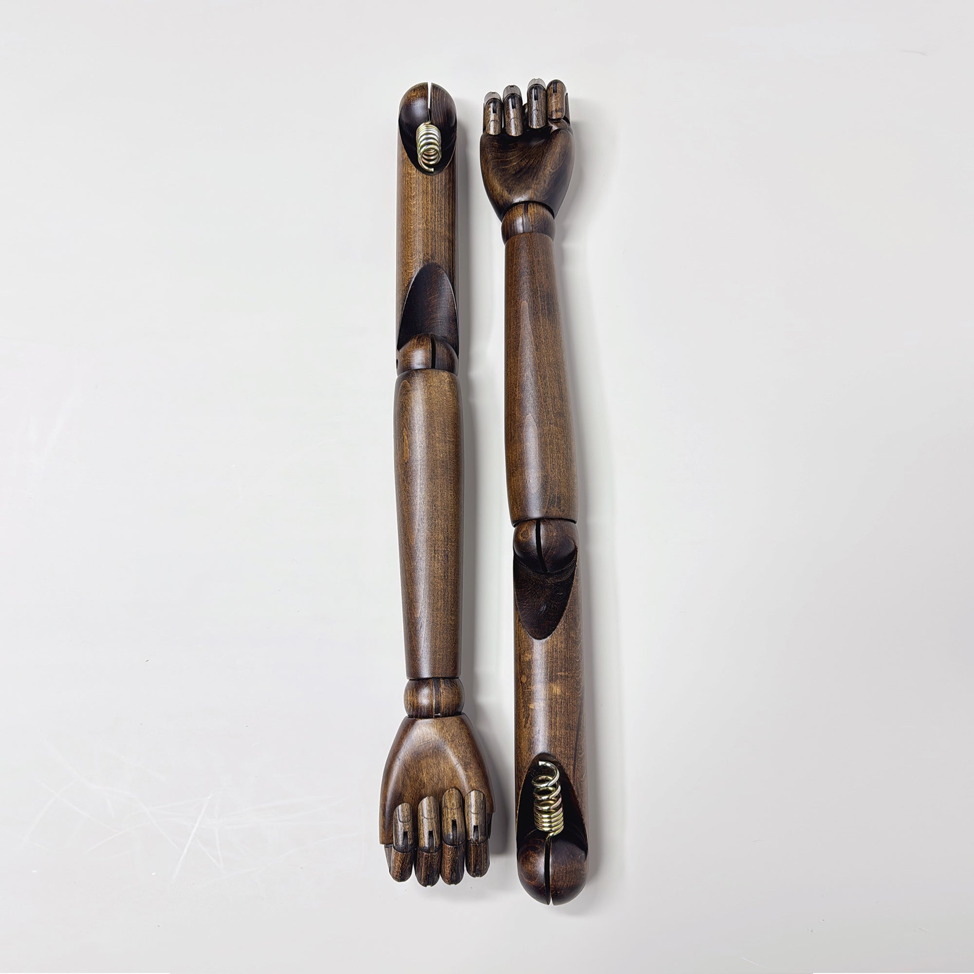 JELIMATE Brown Wood Mannequin Arms – Male | Adjustable Display