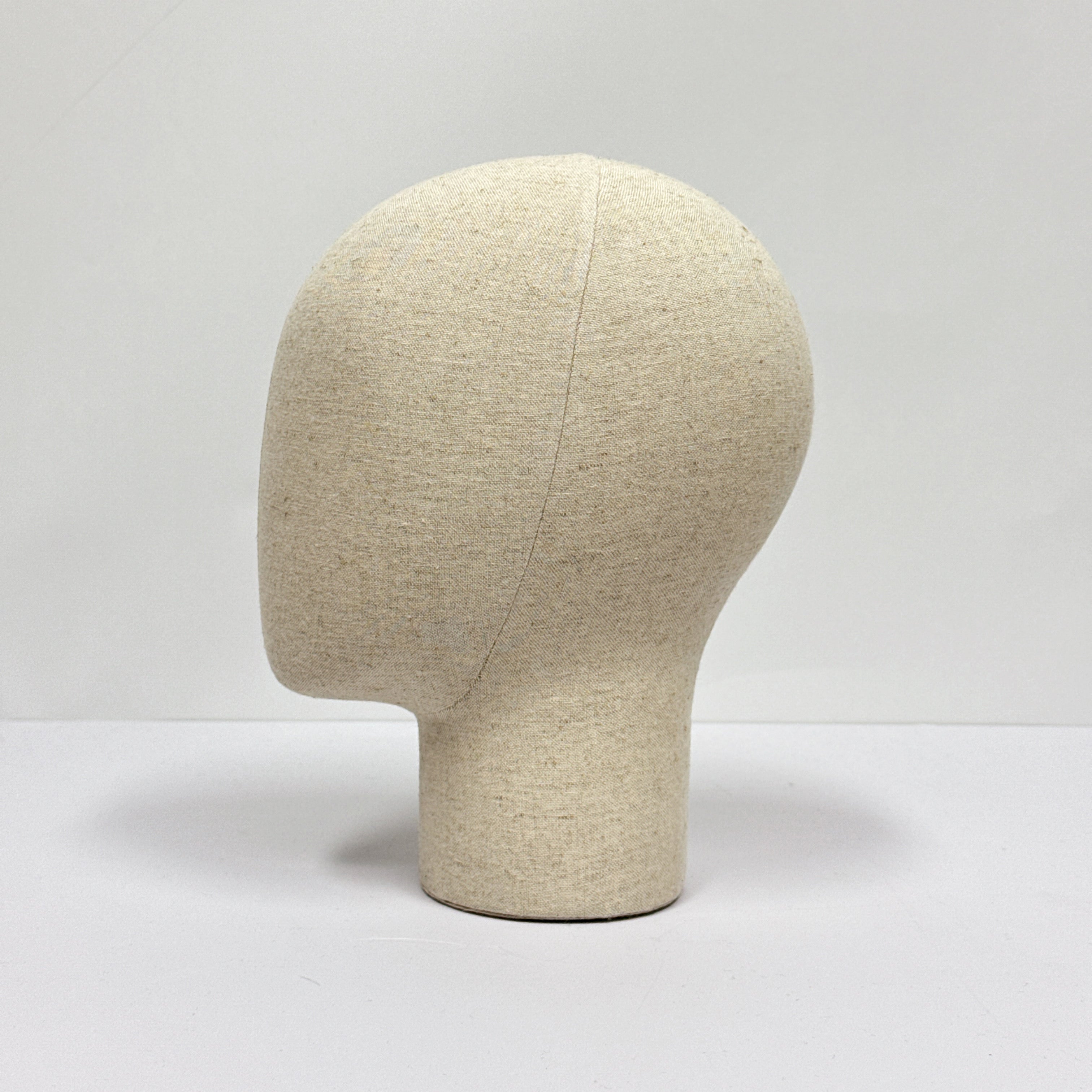 JELIMATE Fiberglass Mannequin Head – Linen-Covered Head for Wigs/Hats/Scarves
