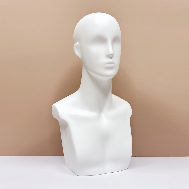 JELIMATE Luxury Male Mannequin Head – White Model Head for Hair/Sunglasses Display/Accessories