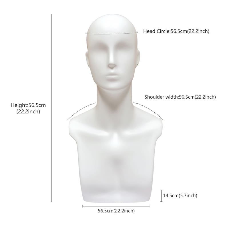 JELIMATE Luxury Male Mannequin Head – White Model Head for Hair/Sunglasses Display/Accessories