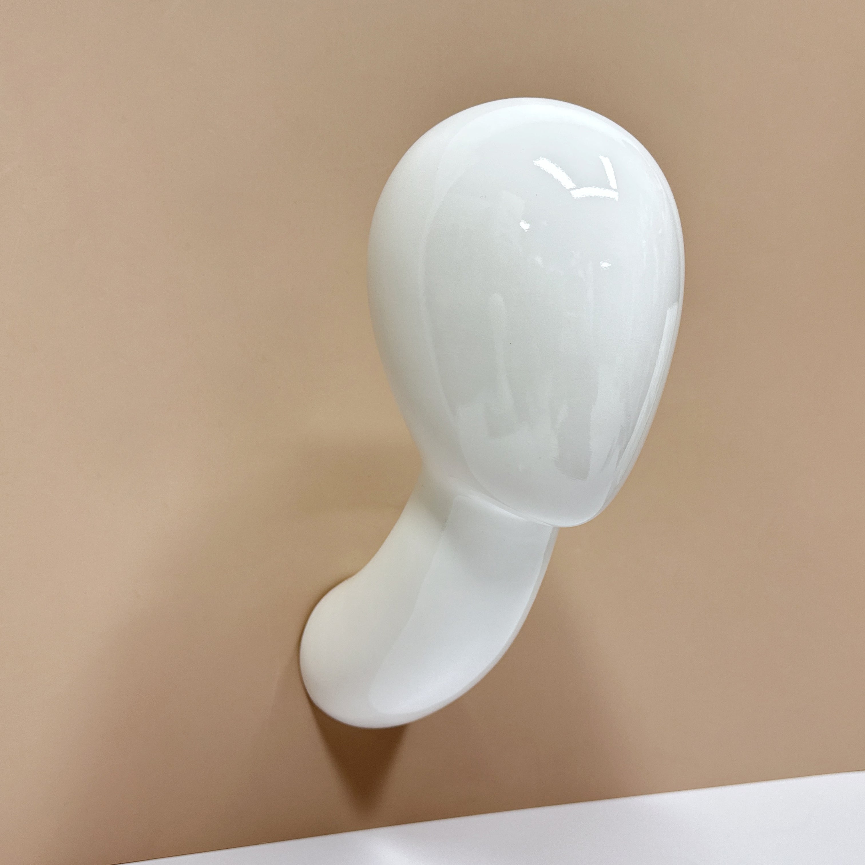 Cabeza de maniquí de fibra de vidrio para pared JELIMATE - Blanco brillante - 1 pieza