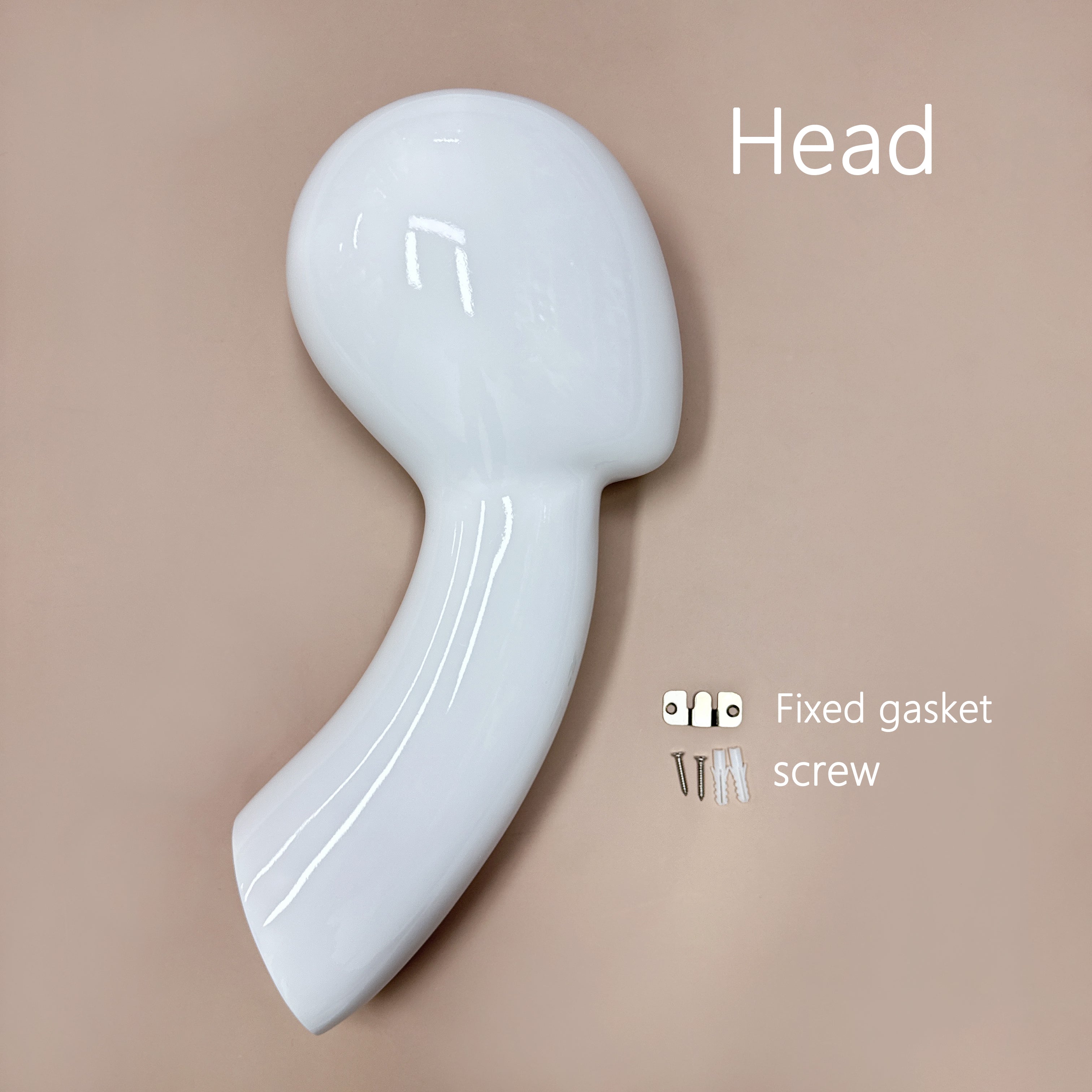 Cabeza de maniquí de fibra de vidrio para pared JELIMATE - Blanco brillante - 1 pieza