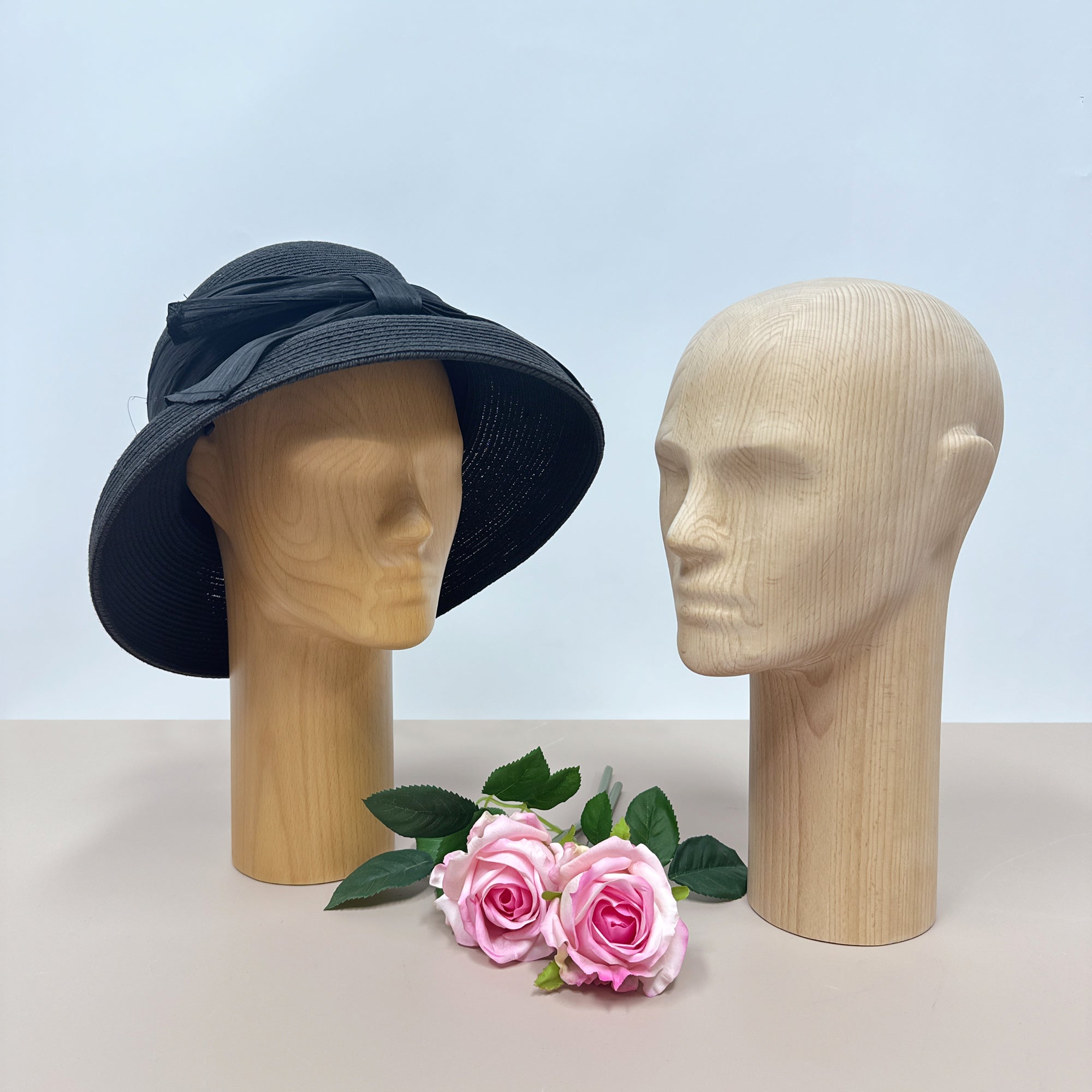 JELIMATE Wooden Display Mannequin – Male Figure with Realistic Head/Nose /Mouth