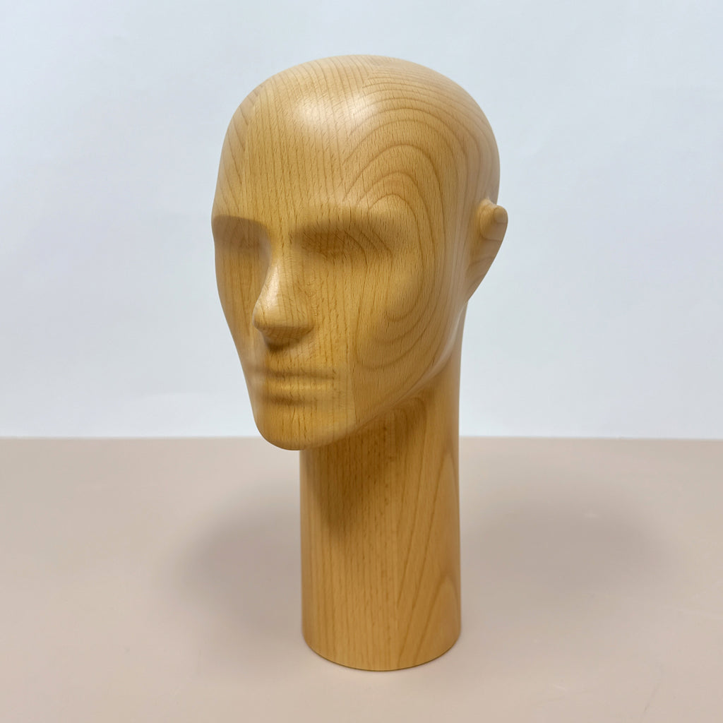 JELIMATE Wooden Display Mannequin – Male Figure with Realistic Head/Nose /Mouth