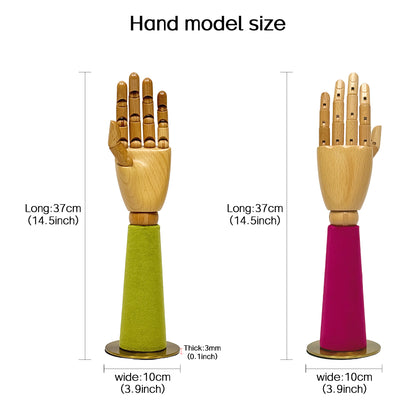 JELIMATE Wooden Hand Jewelry Display – Movable Palm Model Prop for Boutique/Retail/ Window Decor