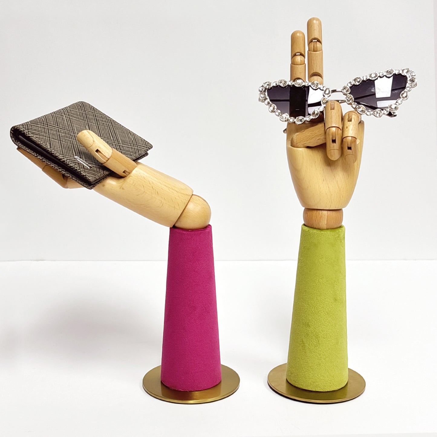 JELIMATE Wooden Hand Jewelry Display – Movable Palm Model Prop for Boutique/Retail/ Window Decor