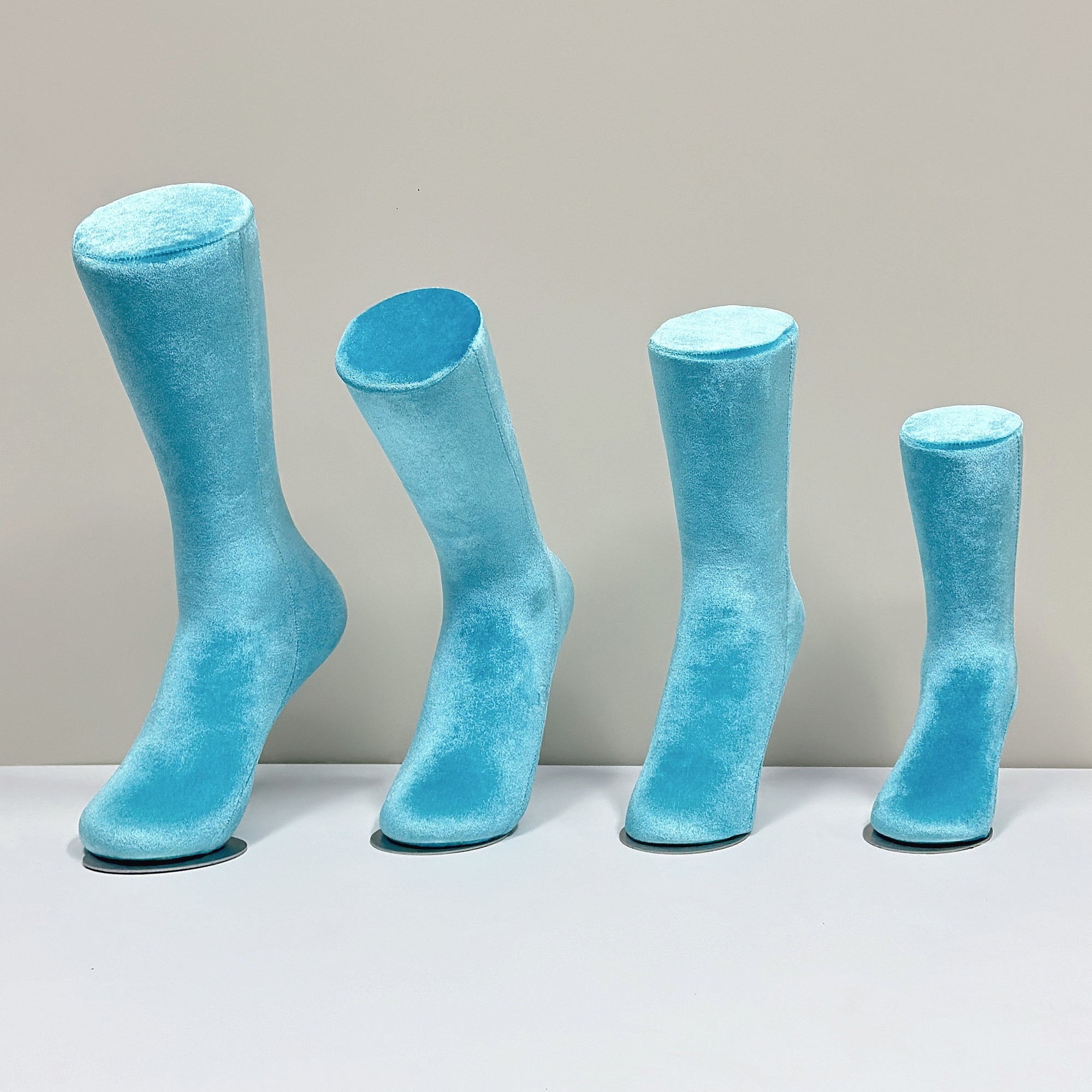 JELIMATE Blue Velvet Female Foot Mannequin – Sock/Anklet/Shoe Display Stand