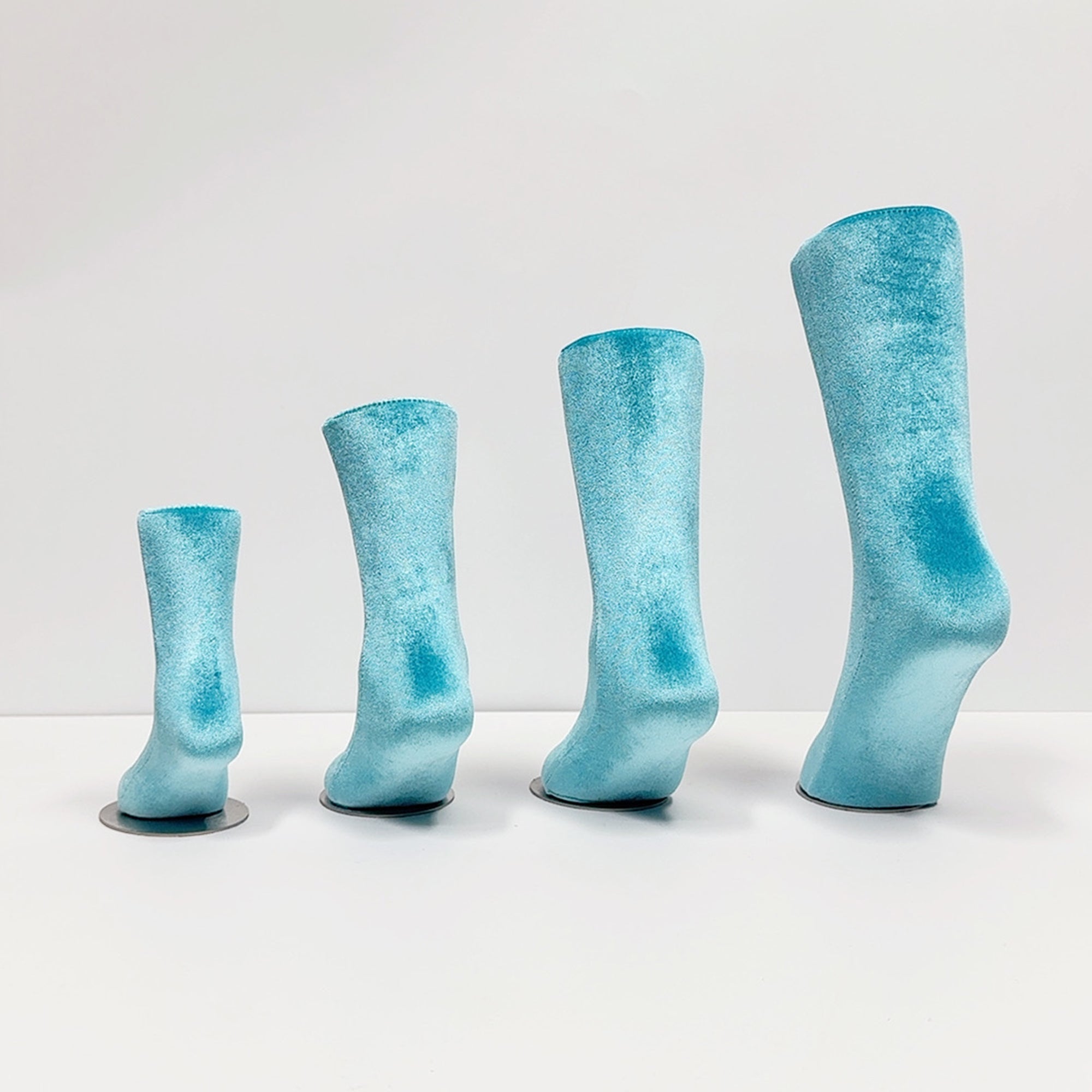 JELIMATE Blue Velvet Female Foot Mannequin – Sock/Anklet/Shoe Display Stand