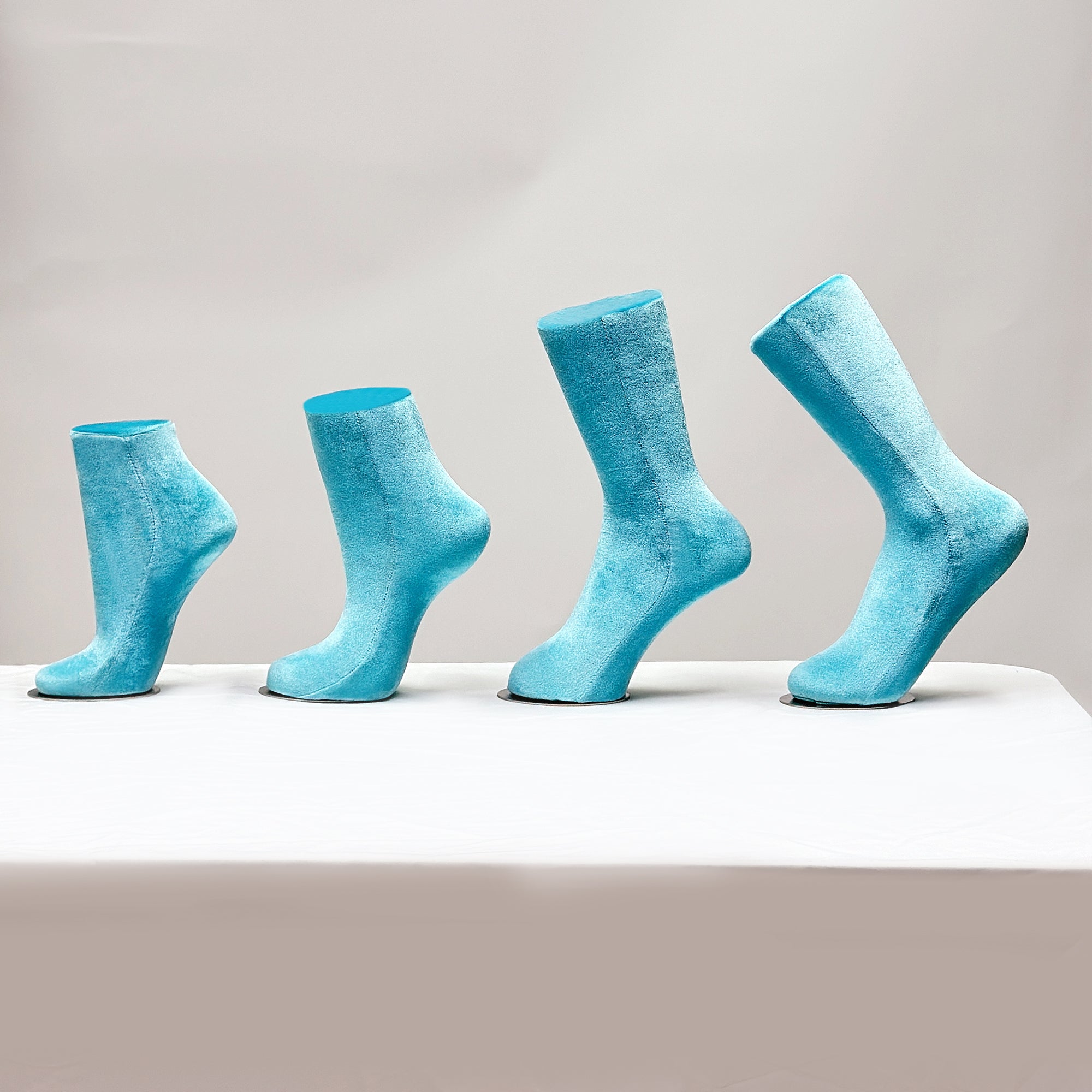 JELIMATE Blue Velvet Female Foot Mannequin – Sock/Anklet/Shoe Display Stand