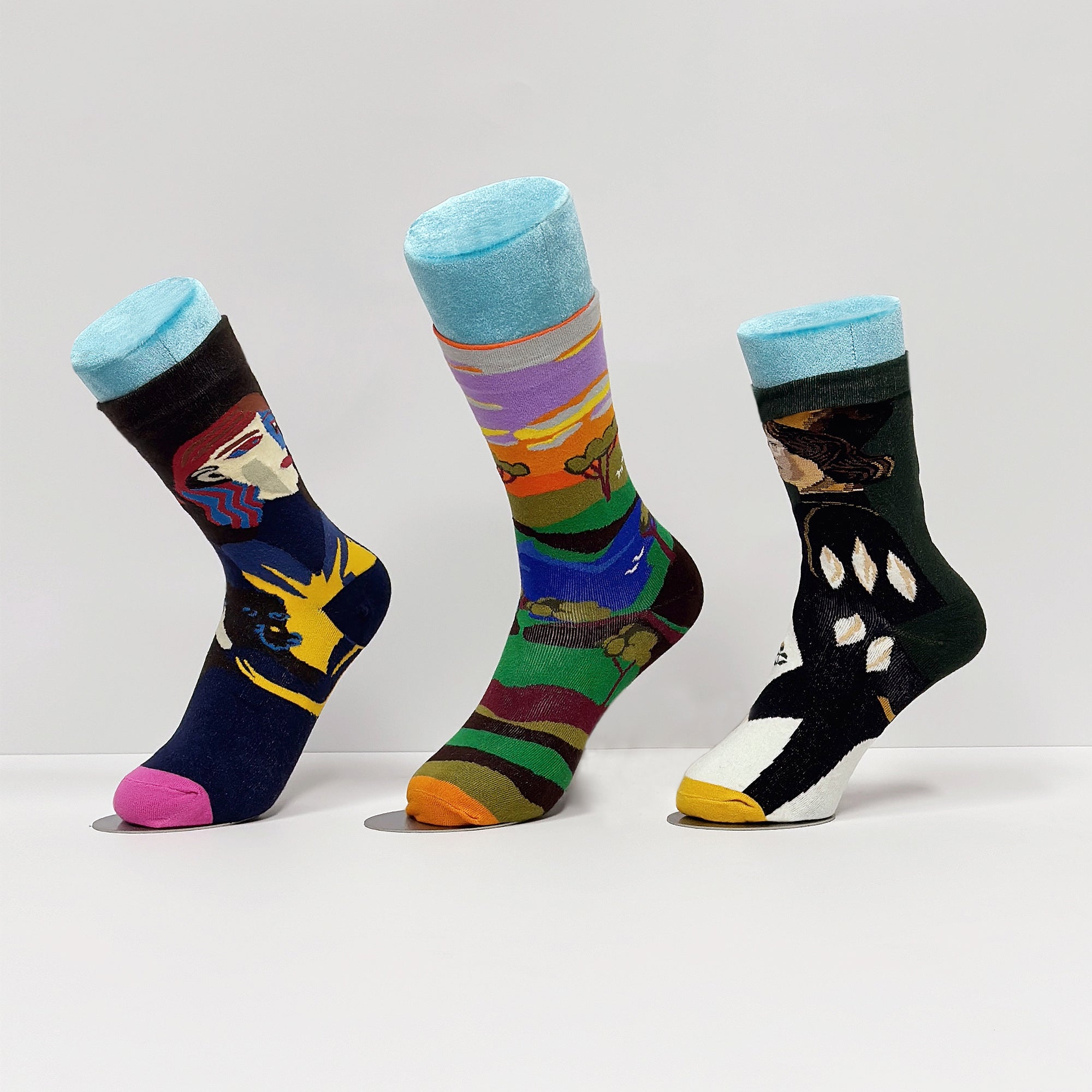 JELIMATE Blue Velvet Female Foot Mannequin – Sock/Anklet/Shoe Display Stand