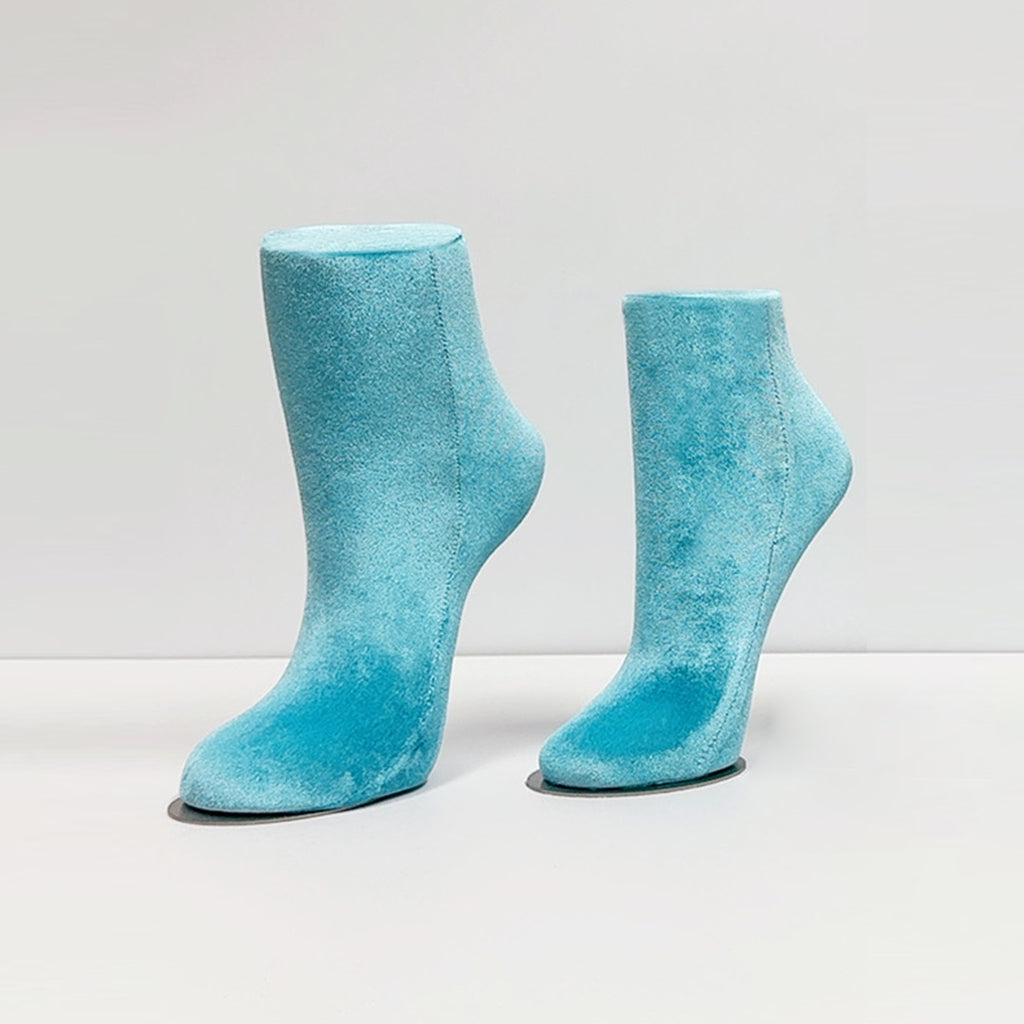 JELIMATE Blue Velvet Female Foot Mannequin – Sock/Anklet/Shoe Display Stand