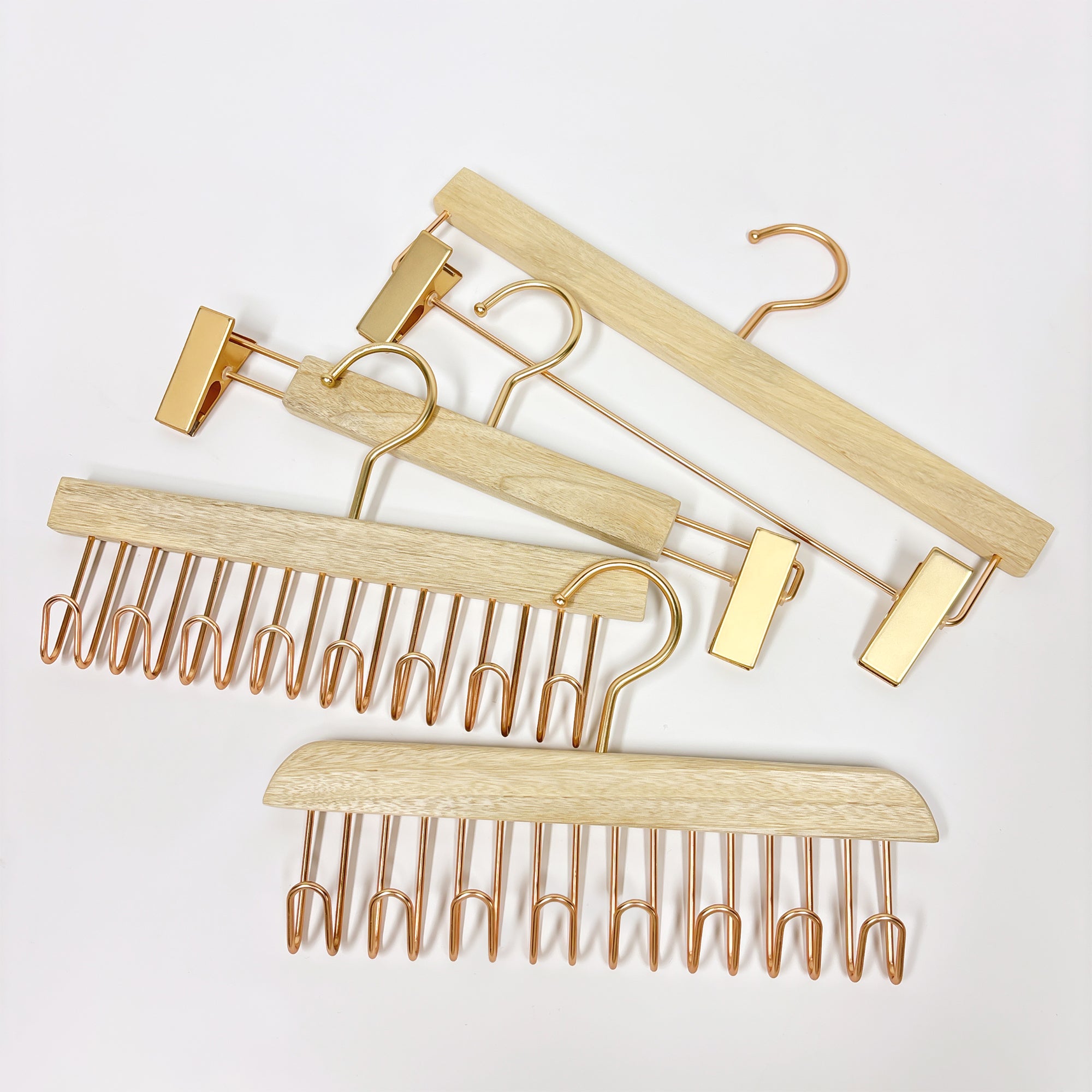 Jelimate Customizable Camphor Wood Multi-Hook Rack – Metal Hooks for Ties, Scarves, Shorts, Skirts & Dresses