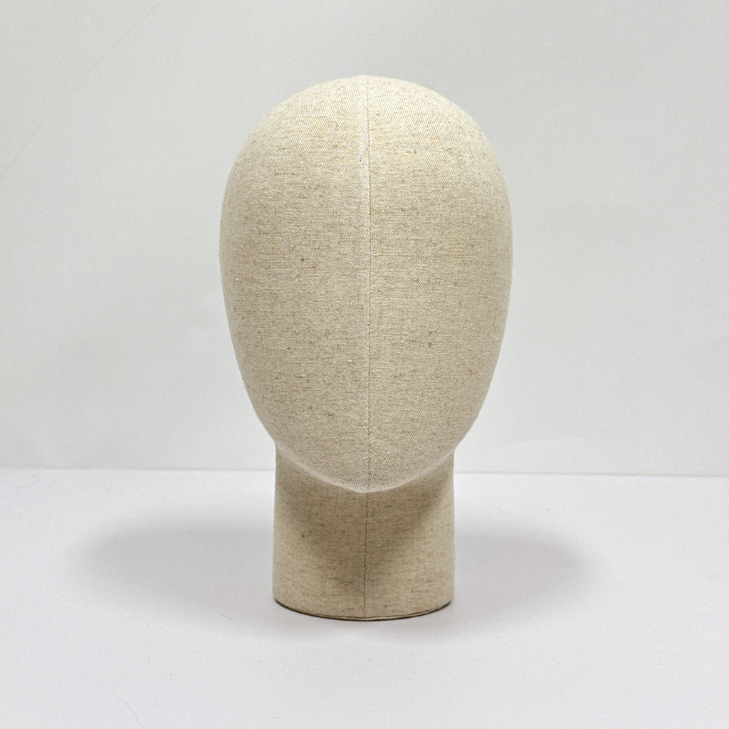 JELIMATE Fiberglass Mannequin Head – Linen-Covered Head for Wigs/Hats/Scarves