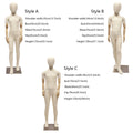 JELIMATE Kids Mannequin Full Body Child Dress Form – Bamboo Linen Fabric Display Model with Adjustable Wooden Arms for Clothing/Boutique/Window/Retail Showcase