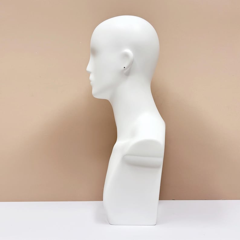JELIMATE Luxury Male Mannequin Head – White Model Head for Hair/Sunglasses Display/Accessories