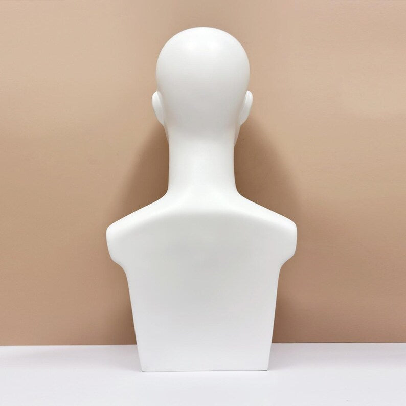 JELIMATE Luxury Male Mannequin Head – White Model Head for Hair/Sunglasses Display/Accessories