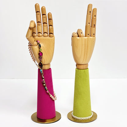 JELIMATE Wooden Hand Jewelry Display – Movable Palm Model Prop for Boutique/Retail/ Window Decor