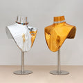Jelimate Electroplated Fiberglass Jewelry Display Bust Gold & Silver Mannequin Stand for Necklace & Scarf