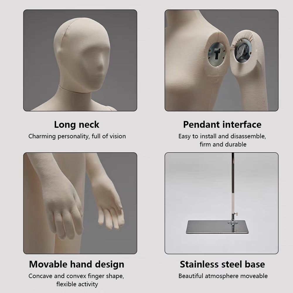 Jelimate  Flexible Female Male Mannequin Body with Soft Foam, Dress Form for Jewelry & Clothing Display