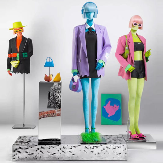 Jelimate Luxury Female Velvet Mannequin – Full & Half Body with Wooden Arms for Boutique Display