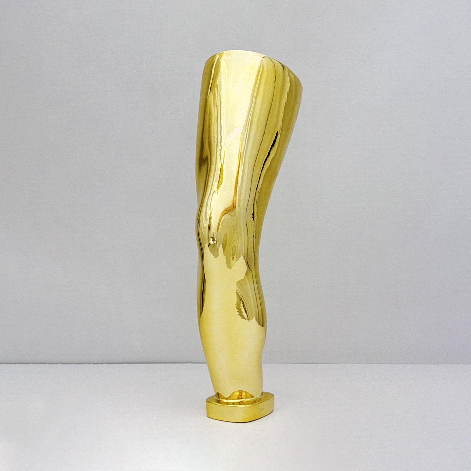 Jelimate Male Left Leg Mannequin Display Stand – Electroplated Fiberglass for Knee Brace, Orthopedic & Sports Store Use
