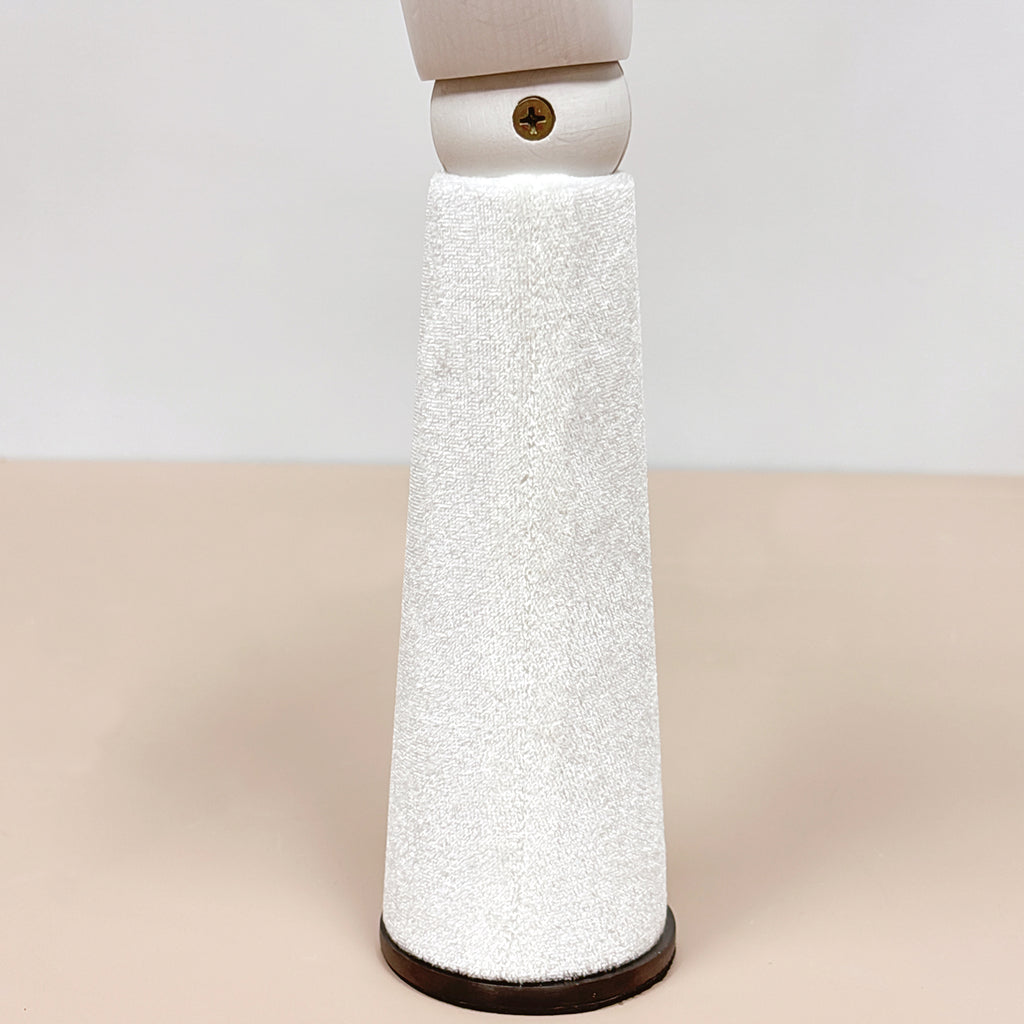 Jelimate Right Hand Wooden Mannequin – White Painted Display Hand with Velvet Wrist for Jewelry, Ring & Boutique Display