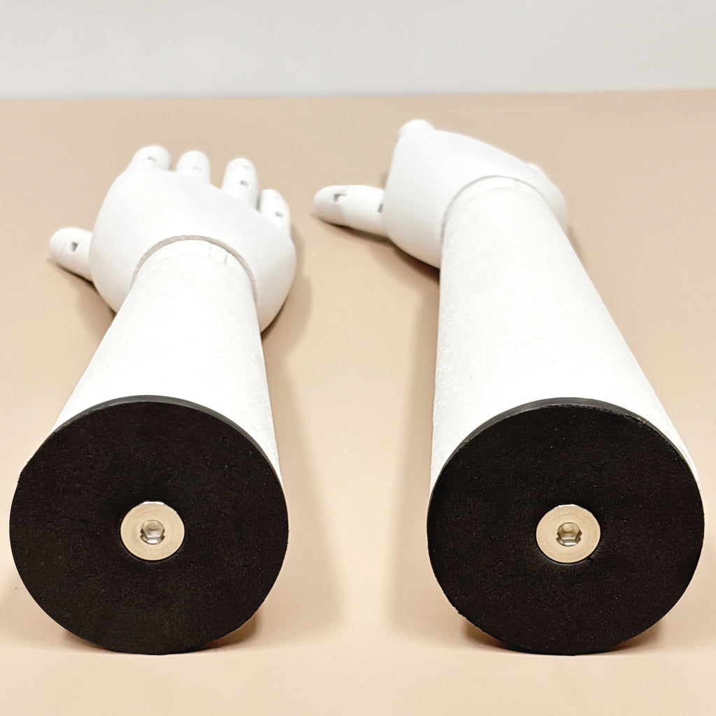 Jelimate Right Hand Wooden Mannequin – White Painted Display Hand with Velvet Wrist for Jewelry, Ring & Boutique Display