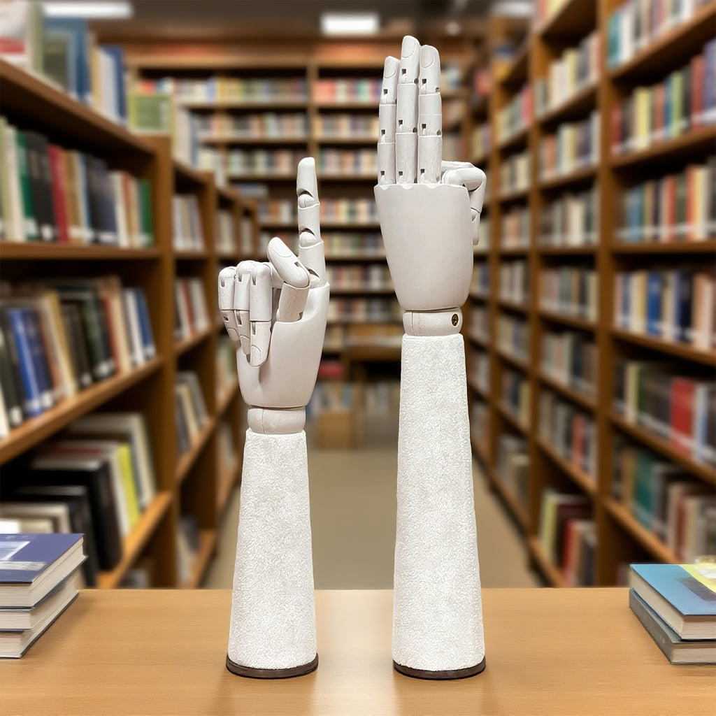 Jelimate Right Hand Wooden Mannequin – White Painted Display Hand with Velvet Wrist for Jewelry, Ring & Boutique Display
