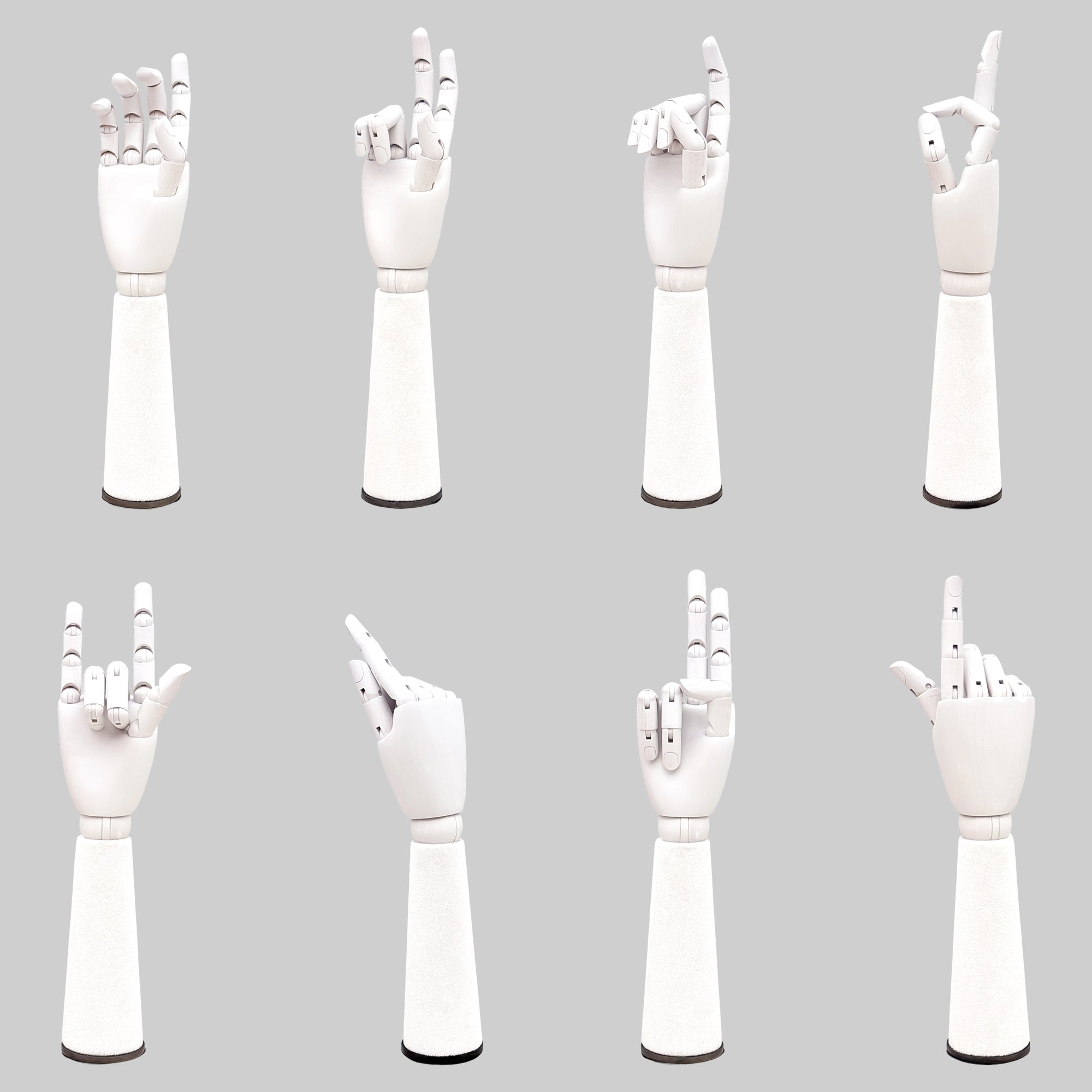 Jelimate Right Hand Wooden Mannequin – White Painted Display Hand with Velvet Wrist for Jewelry, Ring & Boutique Display