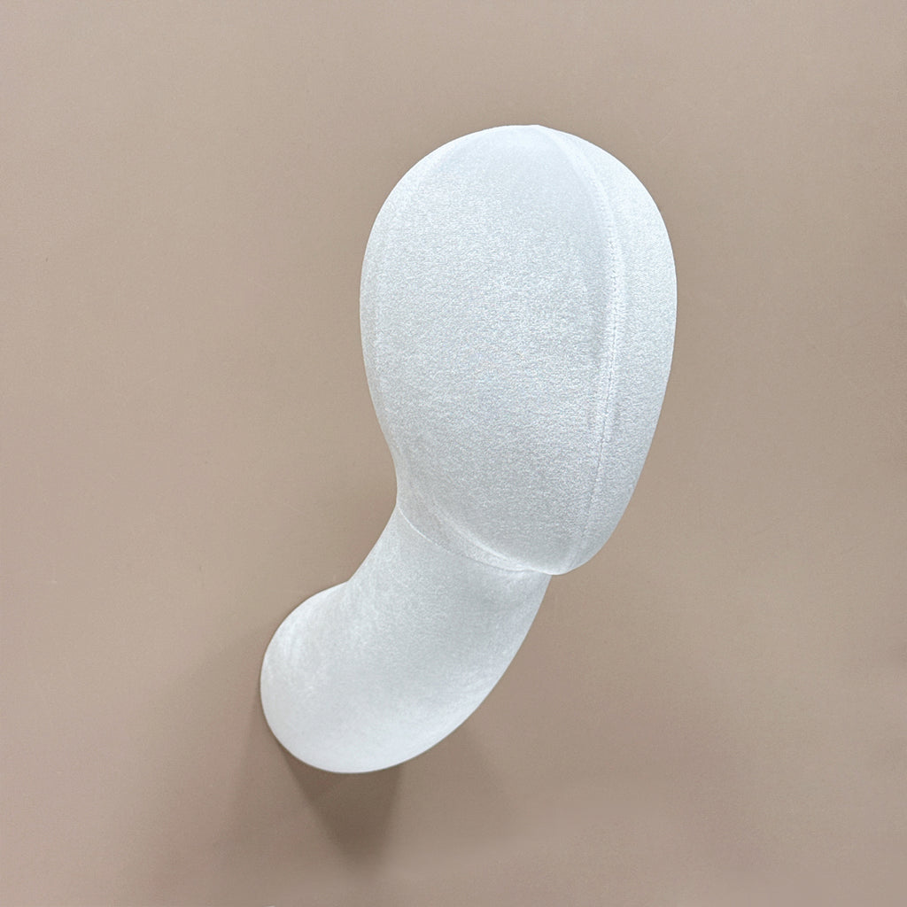 Jelimate Wall-Mounted Velvet Mannequin Head – Green & White Fiberglass Display for Wig, Hat & Scarf