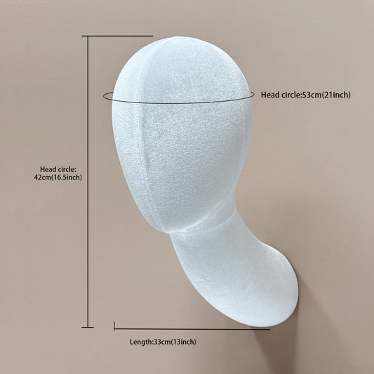 Jelimate Wall-Mounted Velvet Mannequin Head – Green & White Fiberglass Display for Wig, Hat & Scarf