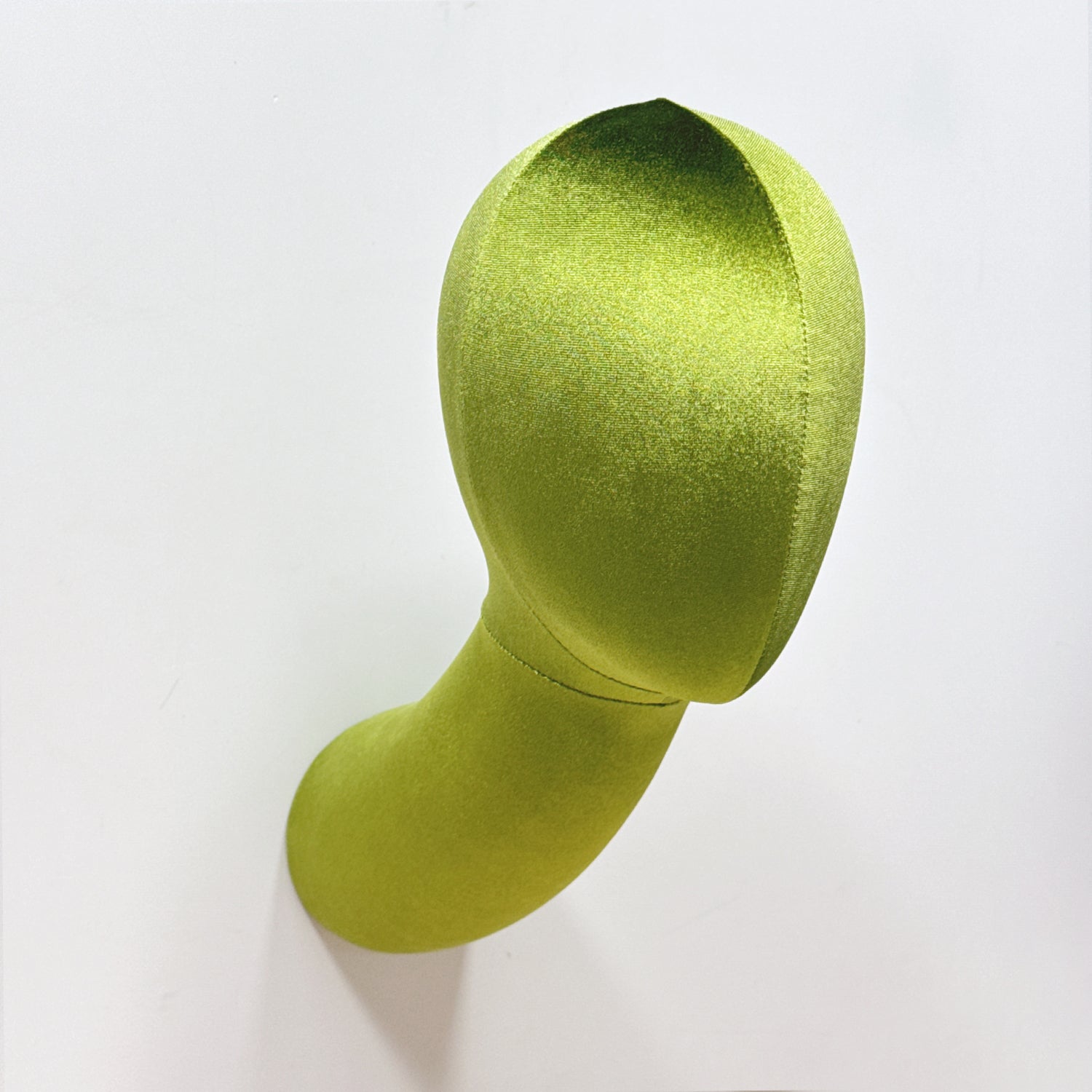 Jelimate Wall-Mounted Velvet Mannequin Head – Green & White Fiberglass Display for Wig, Hat & Scarf