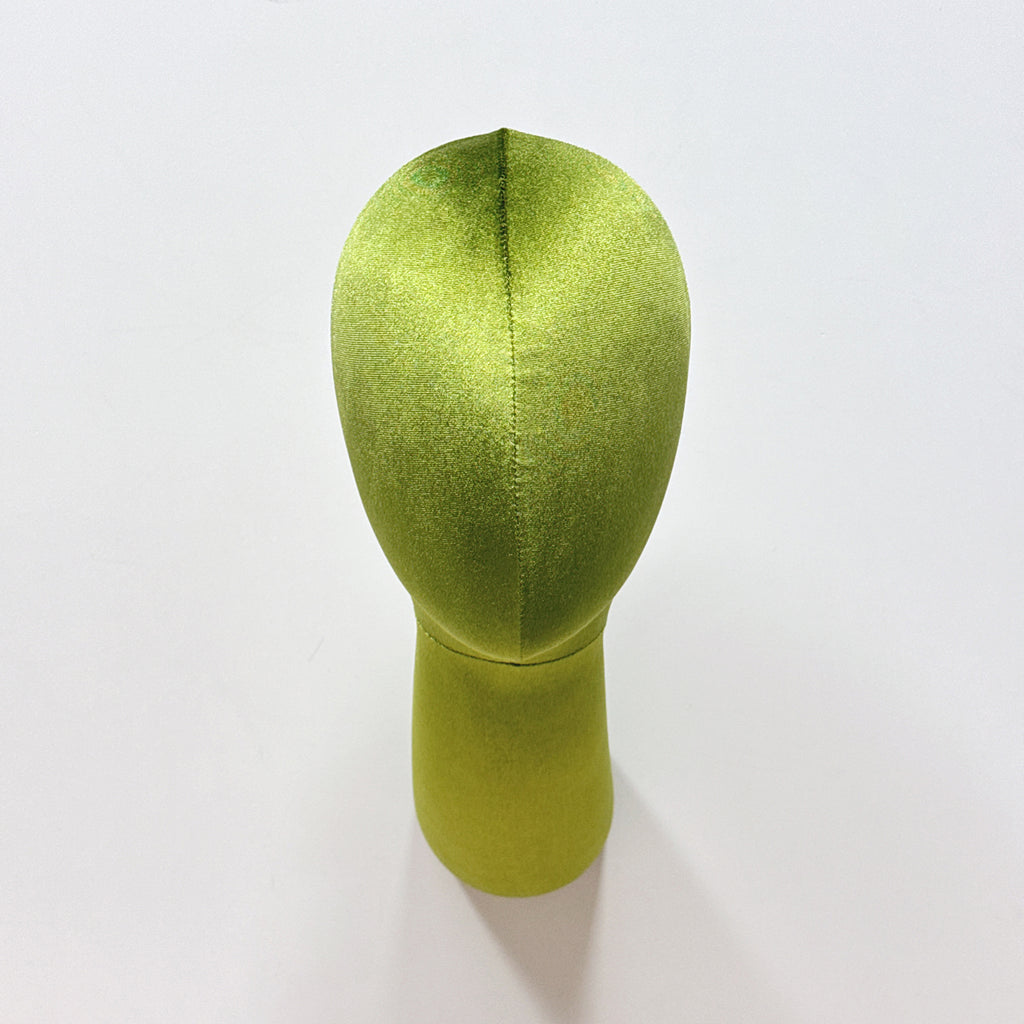 Jelimate Wall-Mounted Velvet Mannequin Head – Green & White Fiberglass Display for Wig, Hat & Scarf