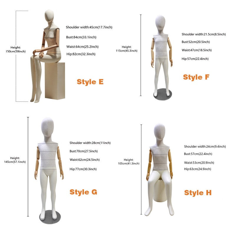 Jelimate JMFF04 Female & Child Full Body Mannequin with Wooden Arms