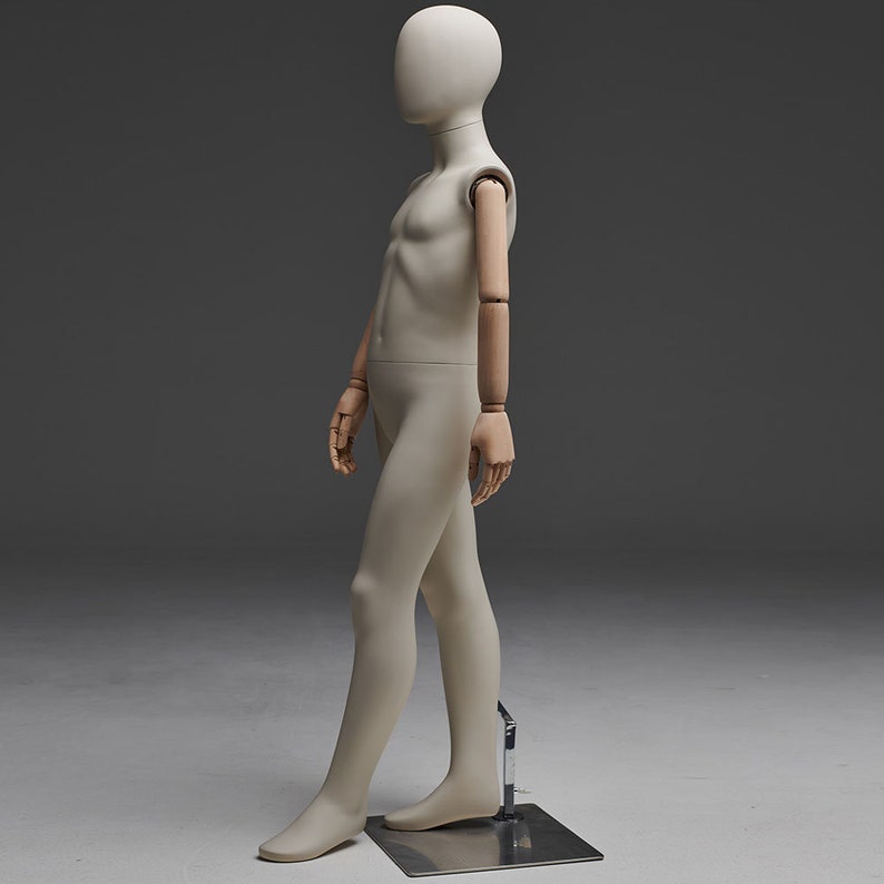 Jelimate Kid Full Body Mannequin with Wooden Arms | Standing & Sitting Child Dress Form | Clothing Store Display