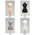 Jelimate Female Half Body Mannequin – Suede Velvet Dress Form with Gold Base, Curvy Big Hip Slim Waist Torso for Gowns, Dresses, Accessories Display