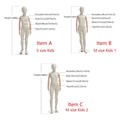 Jelimate Kid Full Body Mannequin with Wooden Arms | Standing & Sitting Child Dress Form | Clothing Store Display