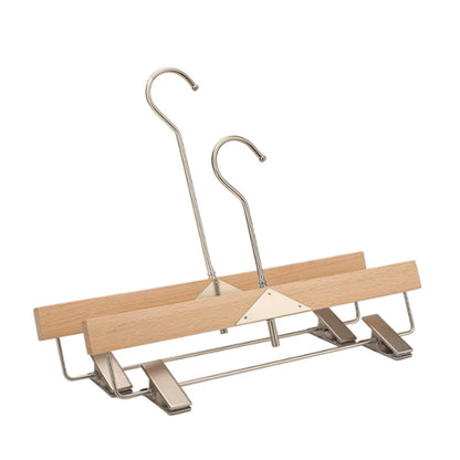 JELIMATE Premium Beech Wood Clothes Hangers – Heavy Duty Triangular Coat Hanger with Long Hook for Men & Women, Natural Wood Color, Pants & Suit Rack