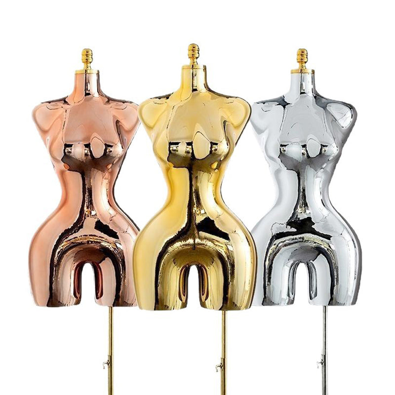 European & American Style Women's Half - Body Mannequin | Electroplated Clothing Display Prop for Shop Windows