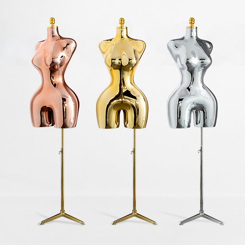 Maniquí de medio cuerpo de mujer de estilo europeo y americano | Expositor de ropa galvanizado para escaparates 