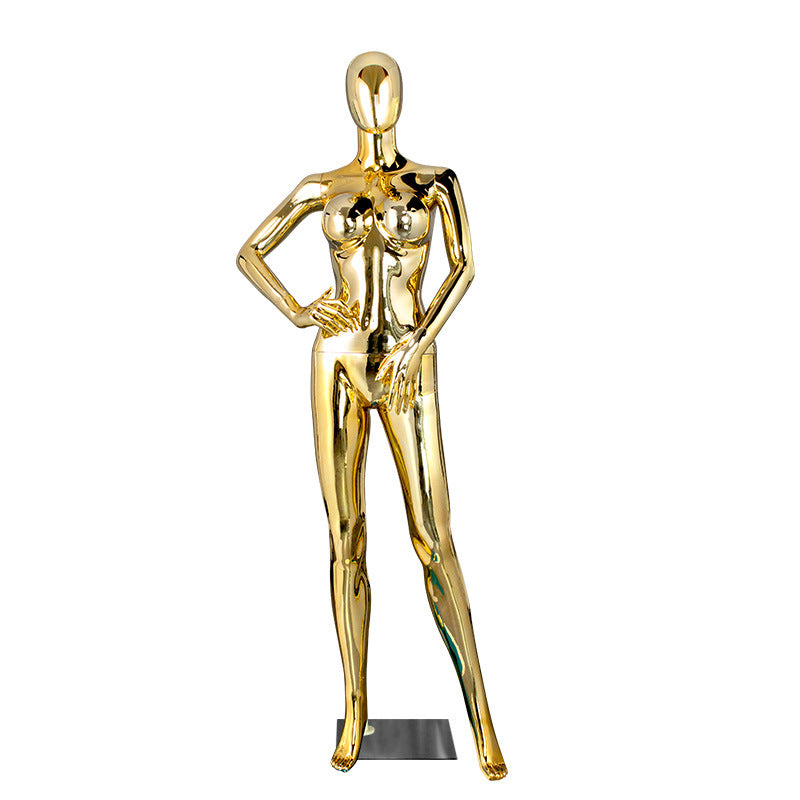 Jelimate Luxury Window Gold Silver Fat Female Mannequin,Big Breast Plus Size Curvy Female Mannequin