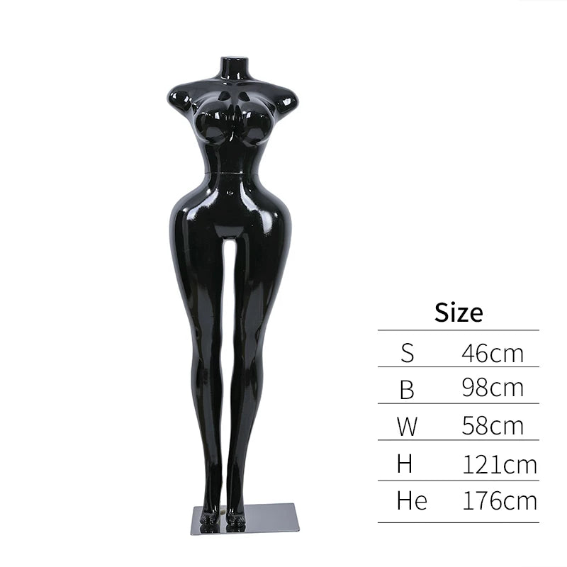 Premium Chrome Plated Female Mannequin - Full Body Display Stand for Boutique