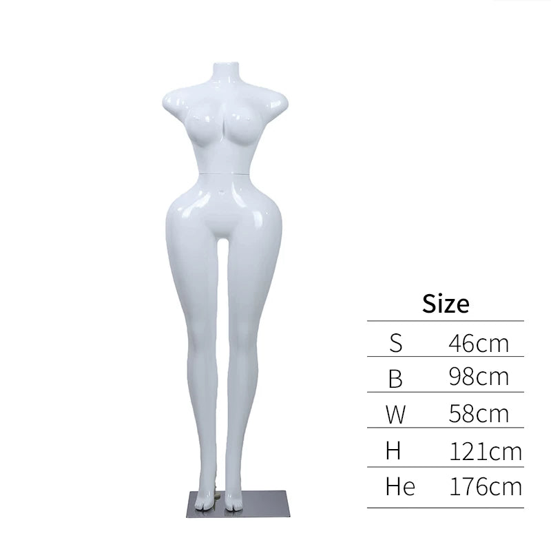 Premium Chrome Plated Female Mannequin - Full Body Display Stand for Boutique