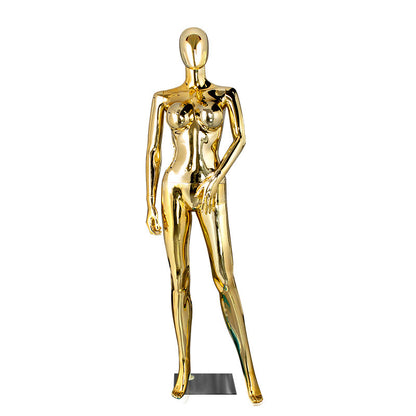 Jelimate Luxury Window Gold Silver Fat Female Mannequin,Big Breast Plus Size Curvy Female Mannequin