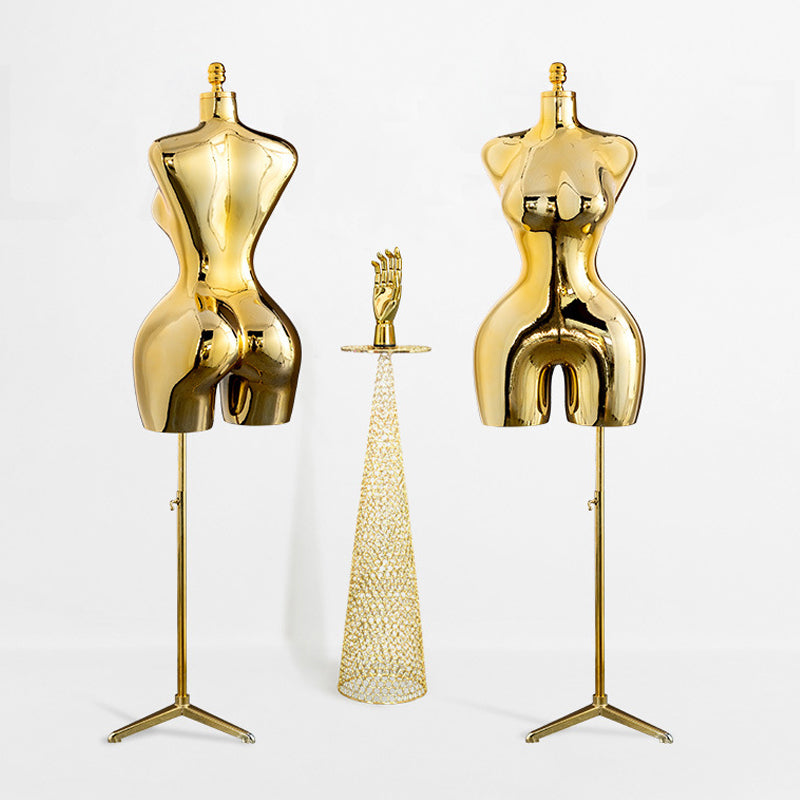 Maniquí de medio cuerpo de mujer de estilo europeo y americano | Expositor de ropa galvanizado para escaparates 