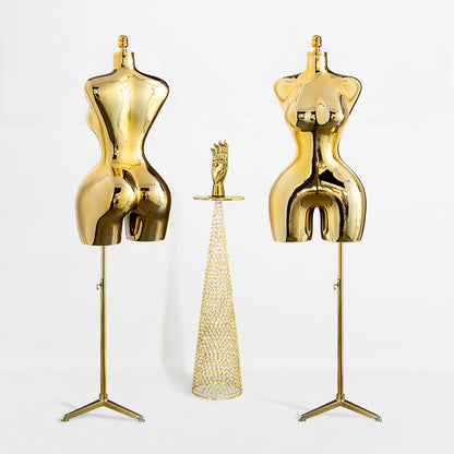Maniquí de medio cuerpo de mujer de estilo europeo y americano | Expositor de ropa galvanizado para escaparates 