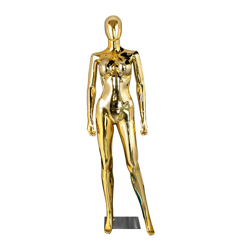 Jelimate Luxury Window Gold Silver Fat Female Mannequin,Big Breast Plus Size Curvy Female Mannequin